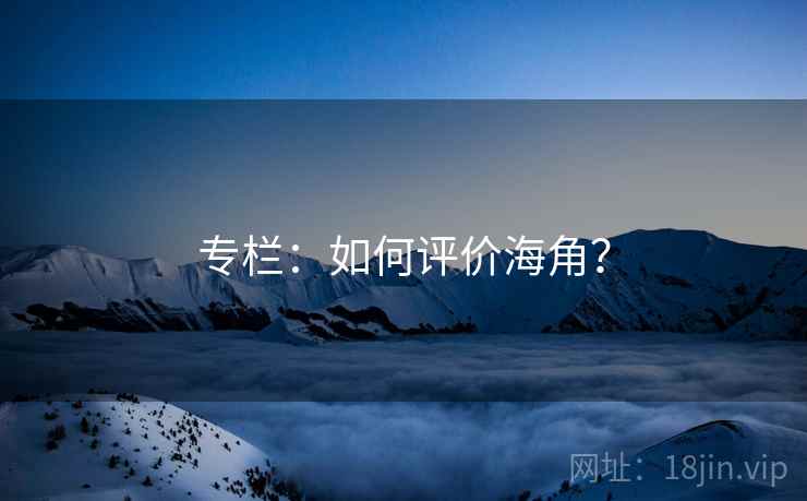 专栏：如何评价海角？